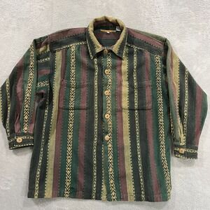 Vintage‎ International News Shirt Men XL Aztec Lumberjack Flannel Button Up